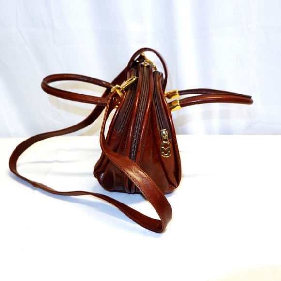 Marino Orlandi Italy Large Brown Leather Purse / Cross Body Bag - Picture 6 of 9